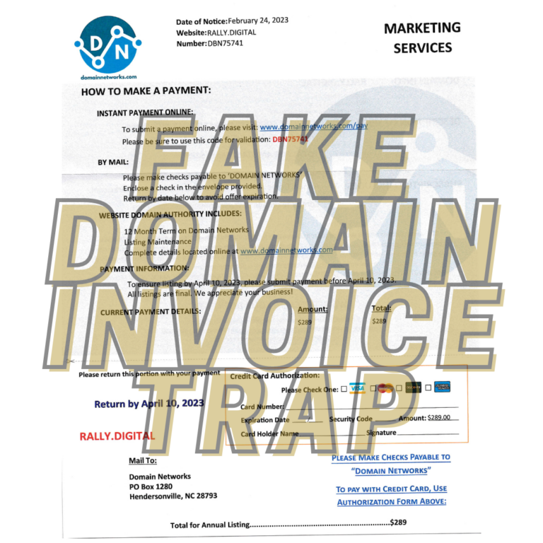 Don’t fall victim to this fake domain name invoice letter