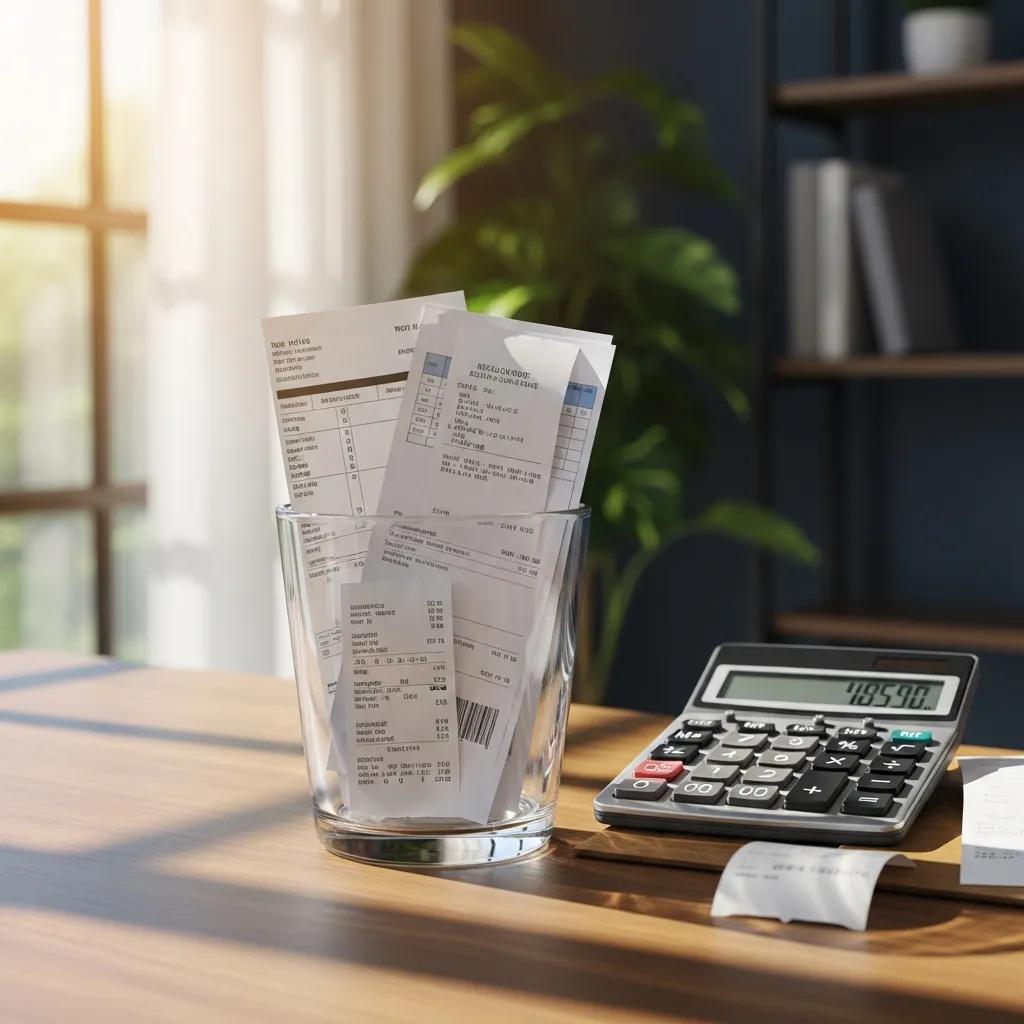 Close-up of transparent glass with financial documents symbolizing pricing transparency