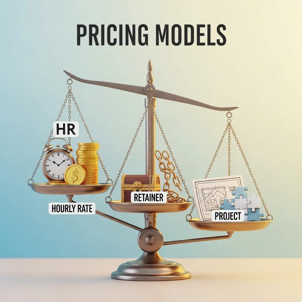 Visual representation of different advertising pricing models and their balance